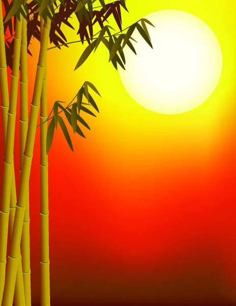 Illustration Bamboo Tree Background — Stock Vector