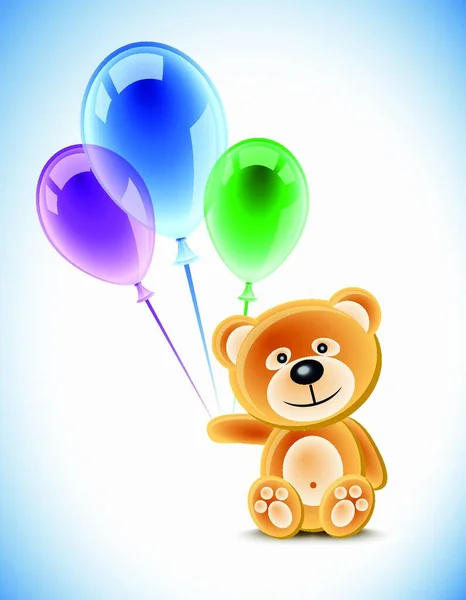 Ilustrația Ursului Pluș Baloanelor — Vector de stoc