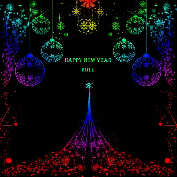 Colorful New Year Card Banner Template — Stock Vector