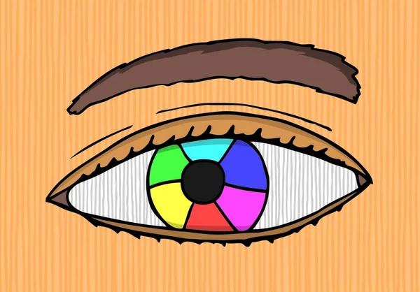 Illustration Colorful Designer Eye — Stock Vector