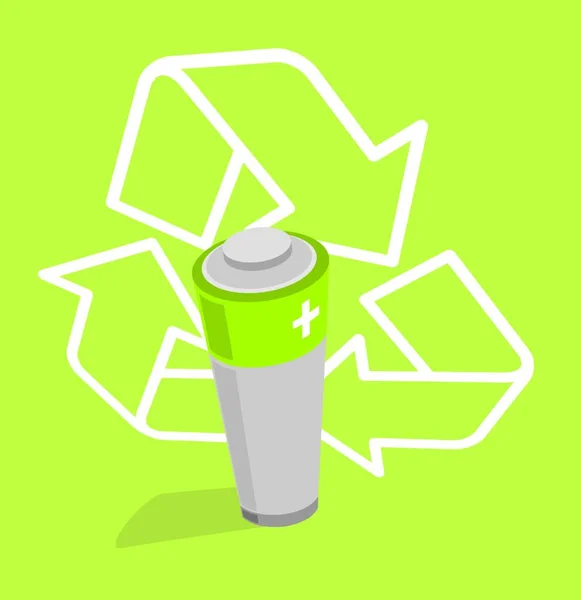 Énergie Renouvelable Pile Écologique Verte Recycler — Image vectorielle