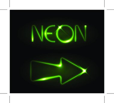 Yeşil neon okun çizimi