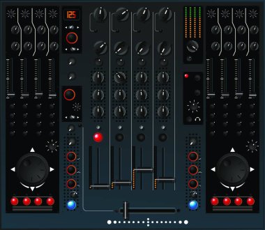 DJ karıştırıcı, grafik vektör illüstrasyonu