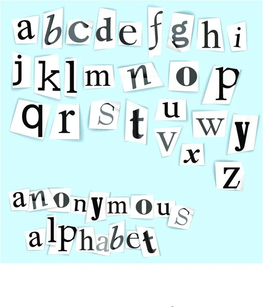 Illustration Des Anonymen Alphabets — Stockvektor
