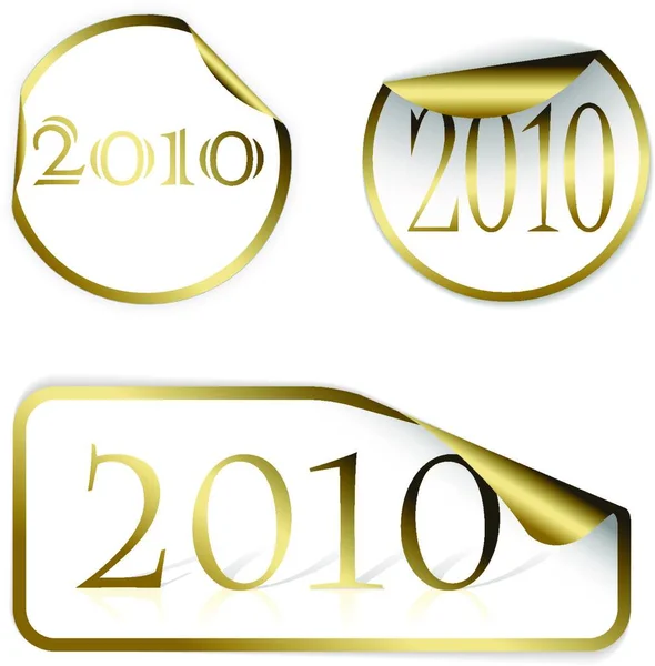 2010 Autocolantes Dourados — Vetor de Stock