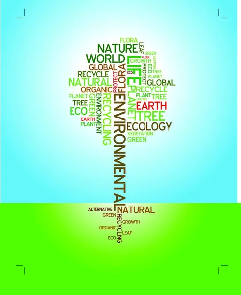 Ilustração Ecologia Cartaz Ambiental —  Vetores de Stock