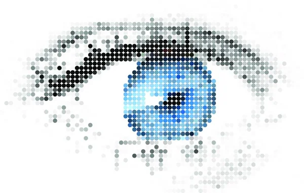 Abstrato Olho Azul Digital Humano — Vetor de Stock