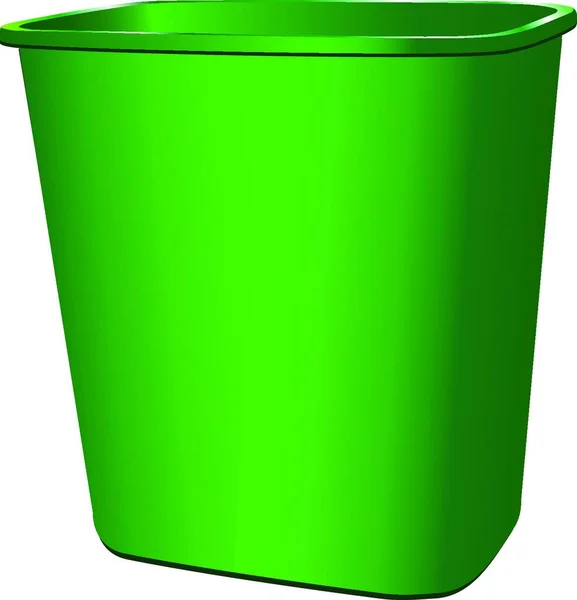 Yeşil Çöp Bidonunun Çizimi — Stok Vektör