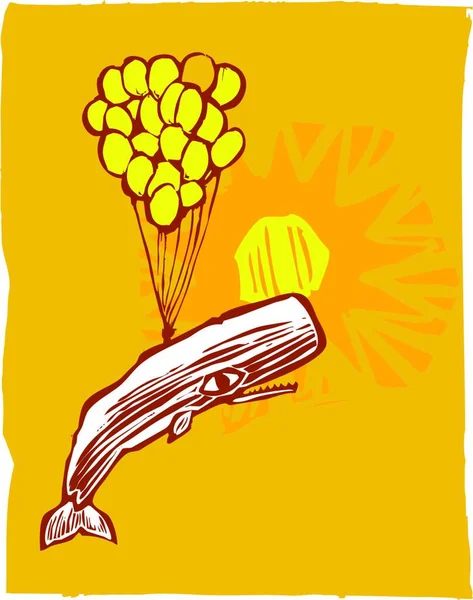 Whale Balloon Graphic Vector Illustration — Stock Vector