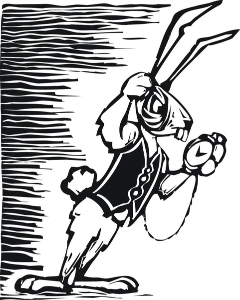 White Rabbit Graphic Vector Illustration — Stock Vector