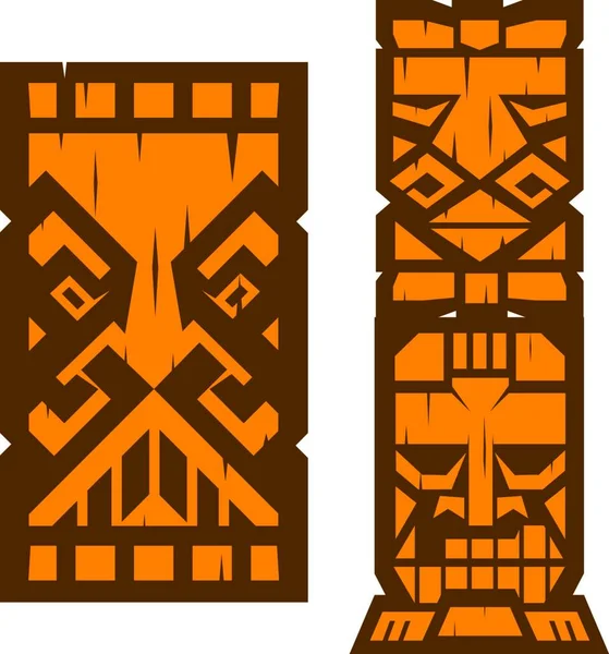 Ілюстрація Block Tiki Totem — стоковий вектор