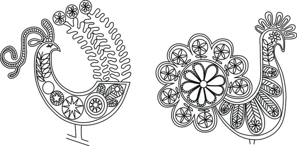 Иллюстрация Кружевных Птиц — стоковый вектор