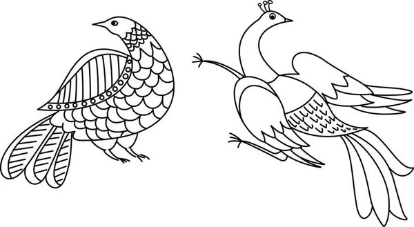 Ilustración Del Patrón Aves Retro — Archivo Imágenes Vectoriales