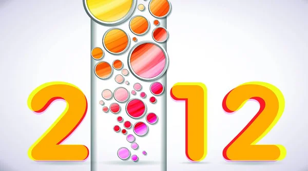 2012 Feliz Año Nuevo Con Burbujas Colores — Archivo Imágenes Vectoriales