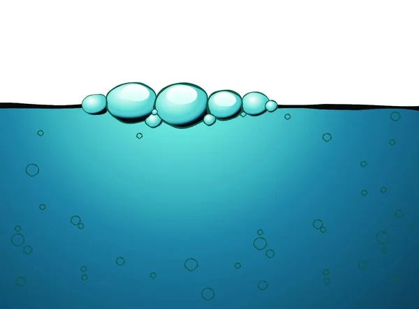 Illustration Blue Bubbles Background — Stock Vector