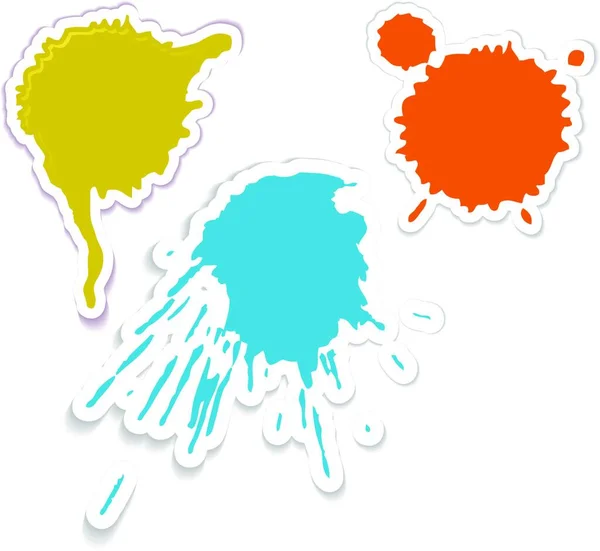 Spots Colorés Éclaboussures Comme Autocollants — Image vectorielle
