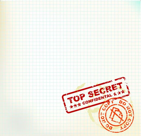 Paper Top Secret Stamps — Stock Vector