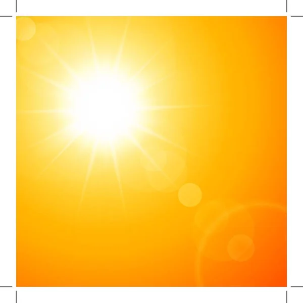 Die Heiße Sommersonne Grafische Vektorillustration — Stockvektor