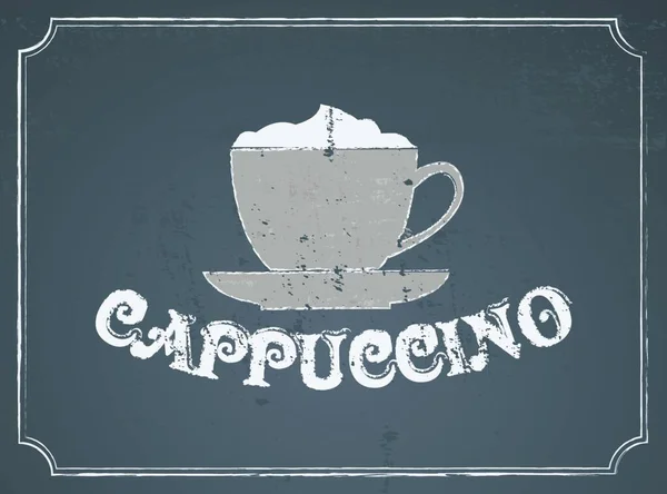 Illustration Chalkboard Cappuccino Design — Stock Vector