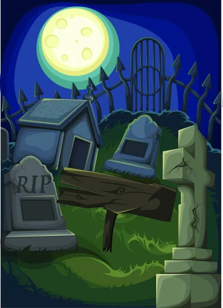 Ilustrace Hřbitova — Stockový vektor