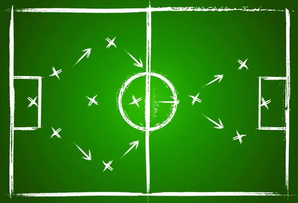 Illustration Fotbollslandskapets Strategi — Stock vektor