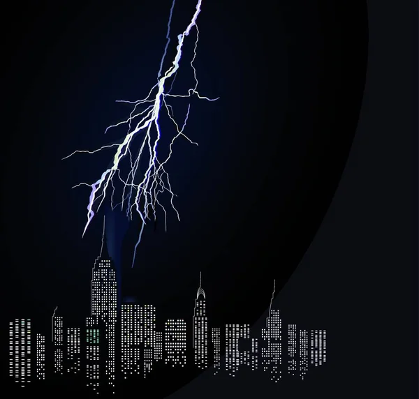 城市里的雷雨 — 图库矢量图片