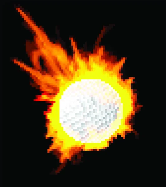 Ateşli Golf Topunun Resmi — Stok Vektör