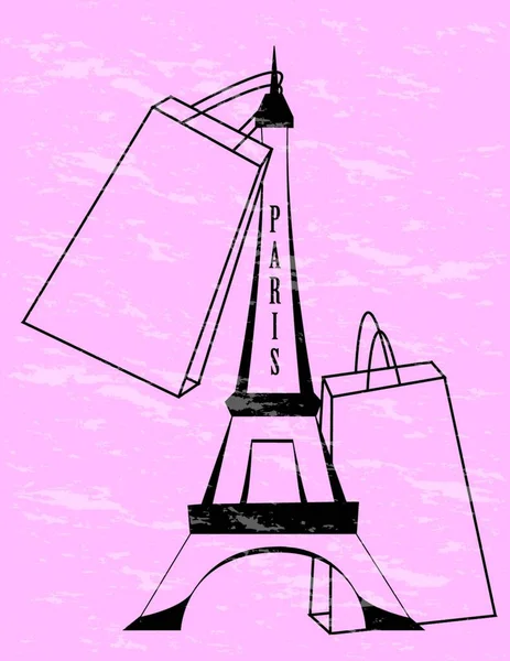 Illustrazione Della Torre Eiffel — Vettoriale Stock