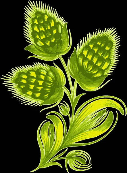 Zöld Virág Illusztrációja — Stock Vector