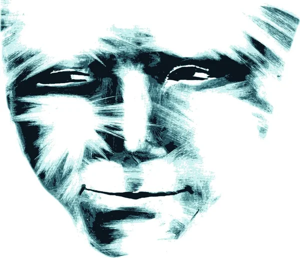 男性の顔 アートワークの痕跡 — ストックベクタ