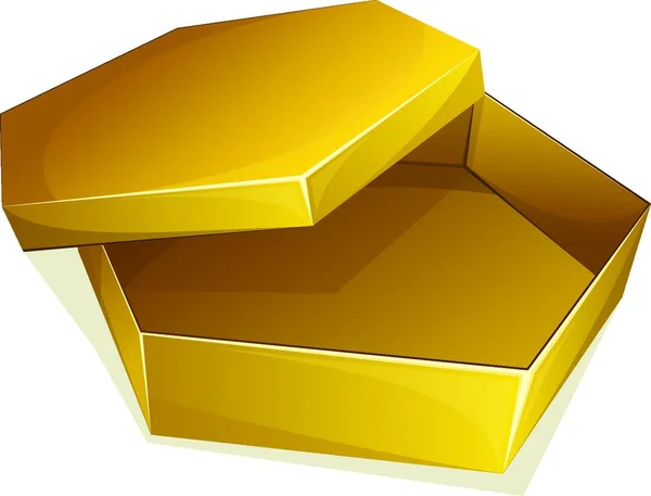 Ilustração Caixa Amarela Vazia — Vetor de Stock