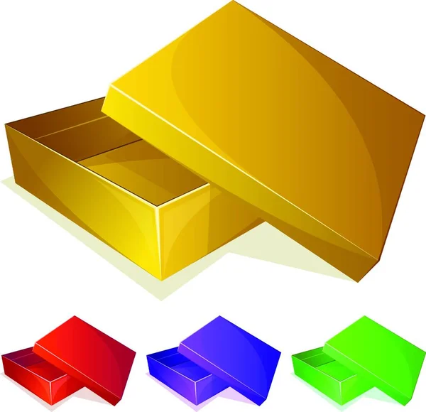 Ilustración Caja Amarilla Vacía — Vector de stock