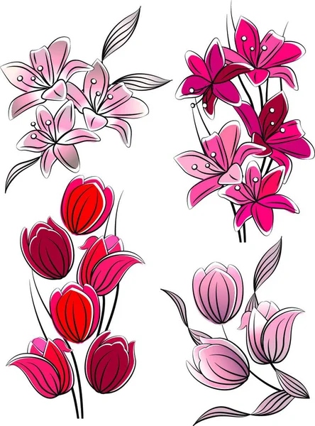 Fundo Floral Bonito Ilustração Vetorial — Vetor de Stock