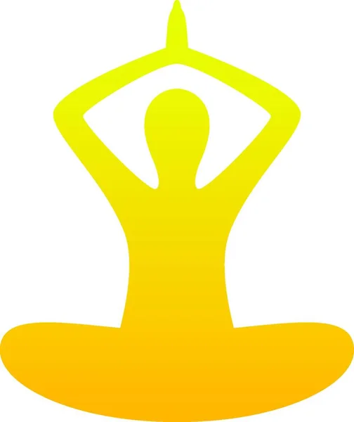 Yoga Silhouette Semplice Isolato Sfondo Bianco — Vettoriale Stock