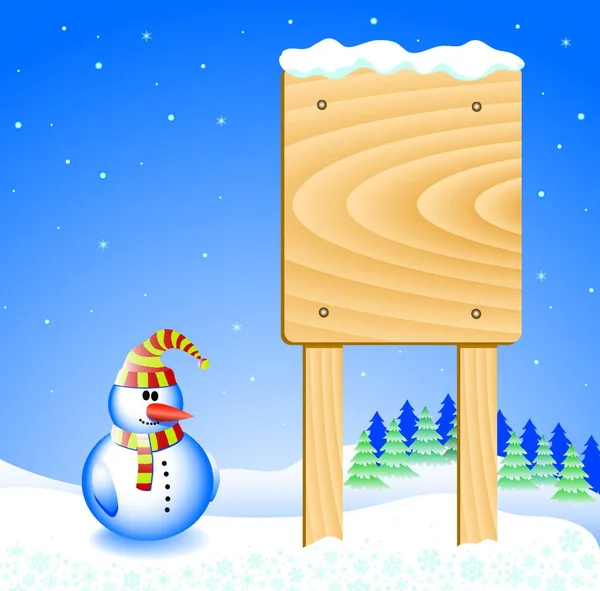 Снеговик Доска Объявлений — стоковый вектор