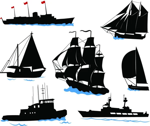 Illustration Boats — Stock Vector