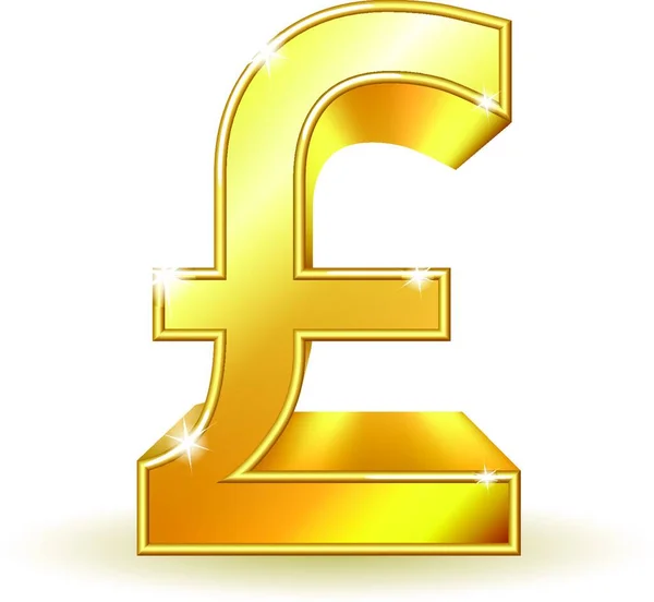 Gold Sign Pound Currency — Stock Vector