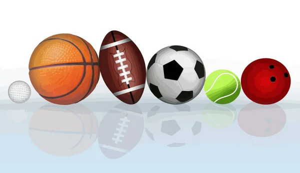 Illustration Sports Balls — Stock Vector