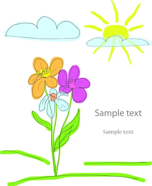 Illustration Fleurs Couverture Fond Pour Espace Copie Papier Peint Carte — Image vectorielle