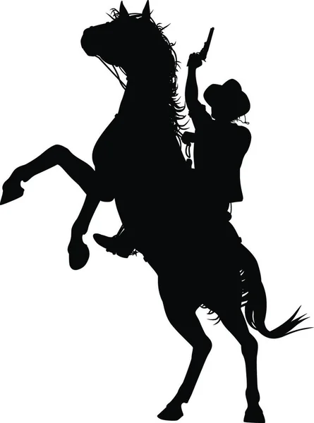 Illusztráció Lóhátú Cowboy — Stock Vector