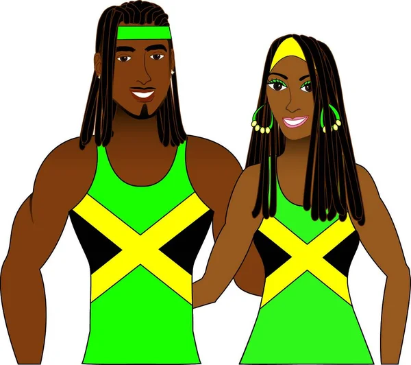 Jamaikai Nép Illusztrációja — Stock Vector
