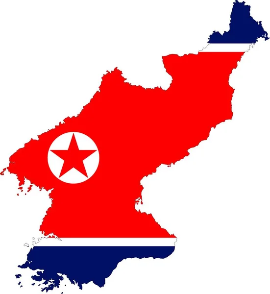 Corea Del Norte Bandera Vector Ilustración — Vector de stock