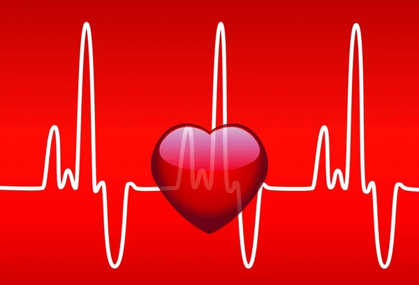 Vector Heart Heartbeat — Stock Vector