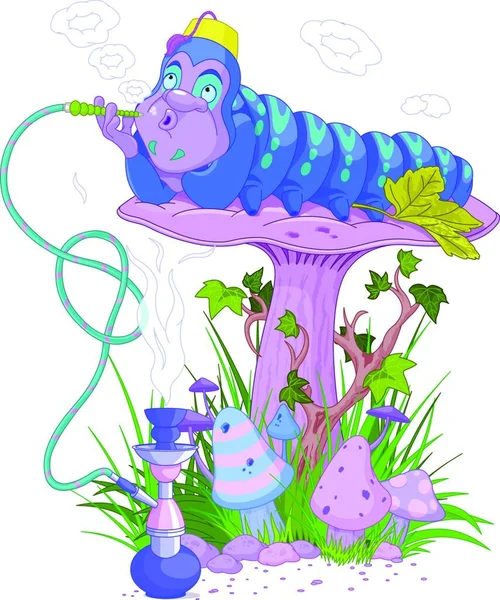 Blue Caterpillar Graphic Vector Illustration — Stock Vector
