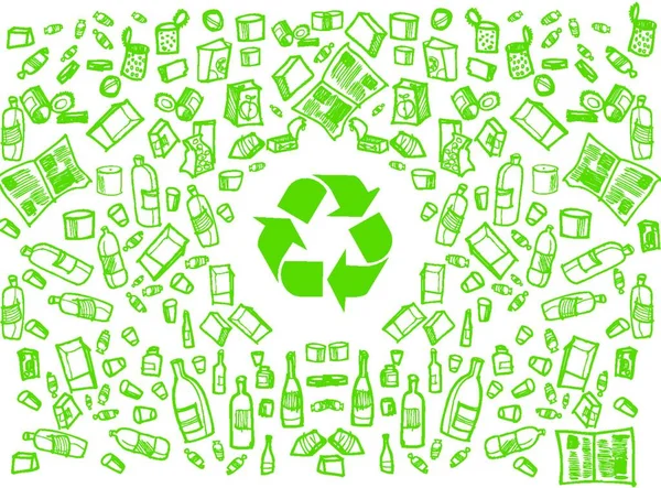 Recyclage Illustration Fond Écologique — Image vectorielle