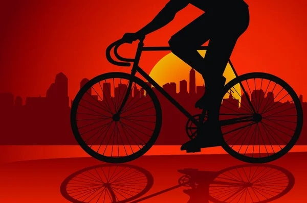 Sabit Vites Bisiklet Binici — Stok Vektör