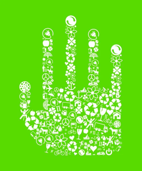 Green Eco Concept Made Ecology Icons Vectors — Stok Vektör