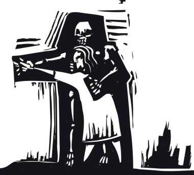 Death modern vektör illüstrasyonuyla dans et
