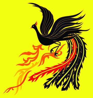 Siyah Anka kuşu modern vektör çizimi