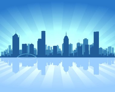 Melbourne ufuk çizgisi vektör çizimi
